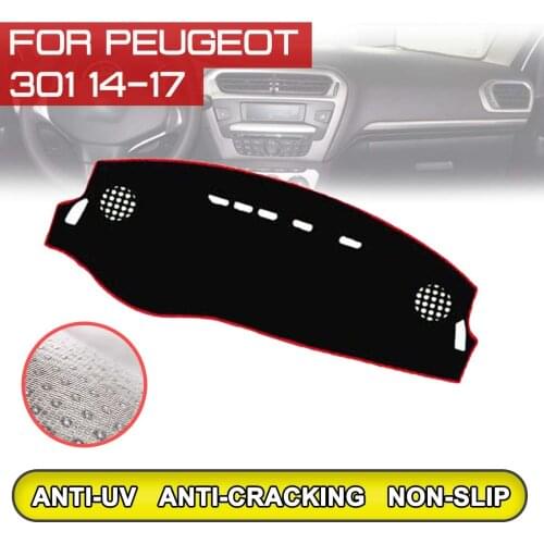 For Peugeot 301 2014 2015 2016 2017 Car Dashboard Mat Anti-dirty Non-slip Dash Cover Mat UV Protection Shade
