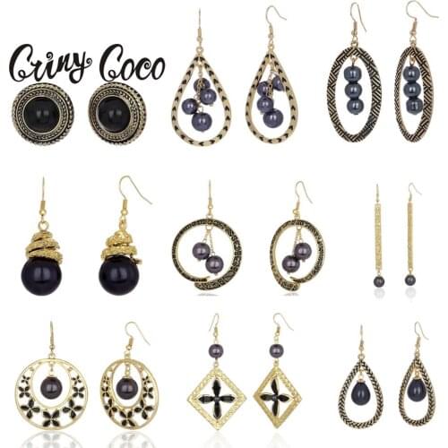 Hawaii Boho Geometric Water Drop Earrings Fashion Pearl Circle Dangling Earings Sets Earring set Fashion Jewelry 2020 for Women