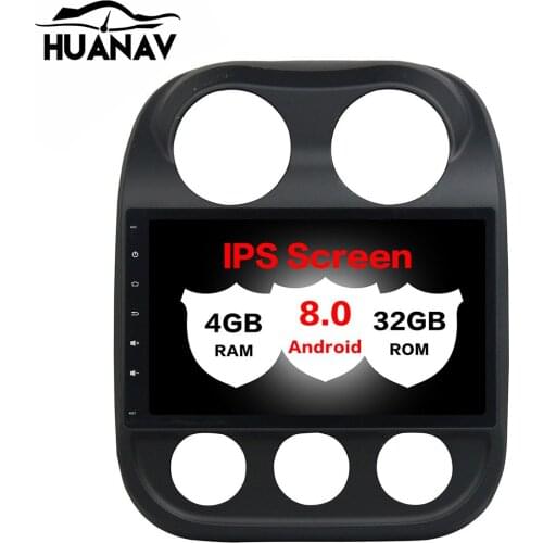 HUANVA Android 8.0 no DVD Player GPS navigation For Jeep Compass 2014 2015 multimedia player tape recorder 8-Core navi Audio map