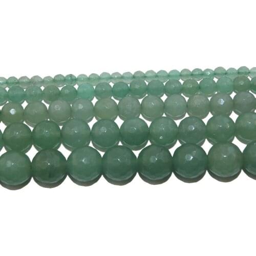 Faceted Natural Stone Green Aventurine Beads 4 6 8 10 12 MM Pick Size For Jewelry Making Charm DIY Bracelet Necklace Material