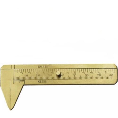 Measure Measurement Tool 0 ~ 80mm 3.2 inch Mini Solid Brass Sliding Gauge Double Scale Vernier Golden Caliper Portable Tool