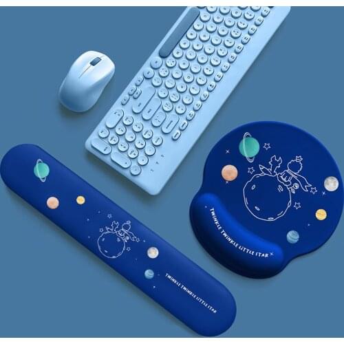 Mouse Pad Keyboard Wrist Rest Hand Protecor Desk Mat Cartoon Ergonomic Silicone Anti-Slip for Gamers Writers Editors Programmers