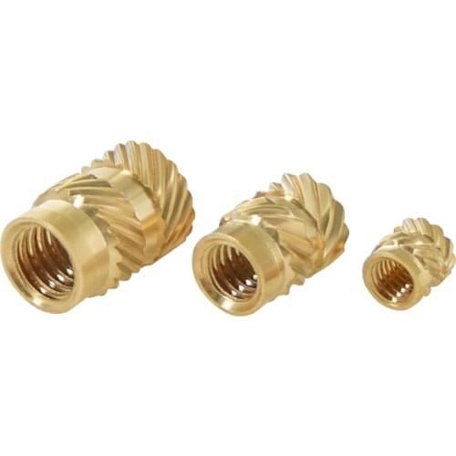 Mellow Brass Hot Melt Inset Nuts Heating Molding Copper Thread 3D Printer Parts SL-type Double Twill Knurled Injection Brass Nut