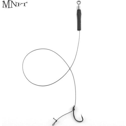 MNFT 12Sets/Pack Hair Rigs Braided Thread Barbless High Carbon Steel Hook Swivel 12LB Carp Fishing Accessories Size 6# 8# 10