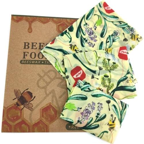 Reusable Beewax Food Wrap Plastic Free for Food Storage Eco Friendly Sustainable Bowl Cover Zero Waste Biodegradable Wrappers