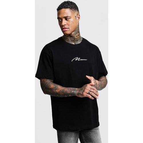 Man Signature Detailed Oversize T-shirt