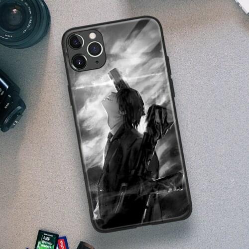 Aki Gun Devil Chainsaw Man Manga Anime Soft TPU Glass Phone Case for IPhone SE 6s 7 8 Plus X Xr Xs 11 12 Mini Pro Max Samsung