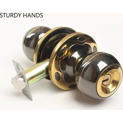 Stainless Round Door Knobs Rotation Lock Knobset Handle With Key Bedrooms Living Rooms Bathrooms Door lock Furniture Hardware