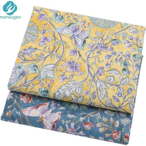 Flower butterfly Cotton Fabrics for Making Dresses Blankets Bags Cushions Pillow Case DIY Sewing Cloth Fabric Meter