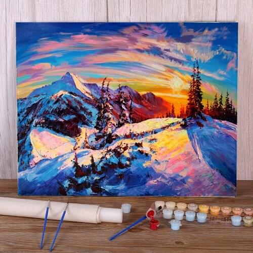 Landscape Evening Sun Painting By Numbers Kit Acrylic Paints 40*50 Paiting By Numbers Home Decoration Crafts For Wholesale