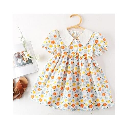 Girl Short Sleeve Dress Toddler Girl Summer Clothes 2021 for 2-6 Years Old Kids Clothes Casual Flower Girls Princess Dresses