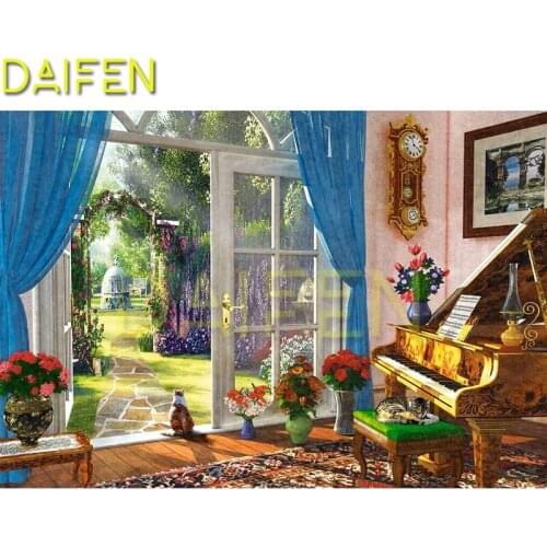 Full Square Diamond painting Piano cat vase 5D DIY Diamond embroidery Cross stitch Full Round Diamond mosaic Wall Clock Garden