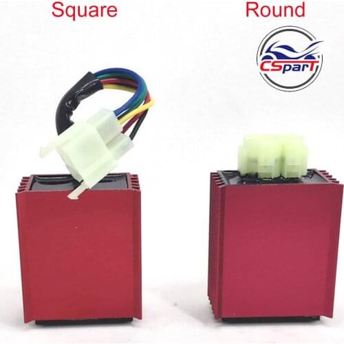 Racing 6 Pin two Square Round Plug AC CDI Ignition Box GY6 50 80 125 150 200 250 Scooter ATV Quad Parts