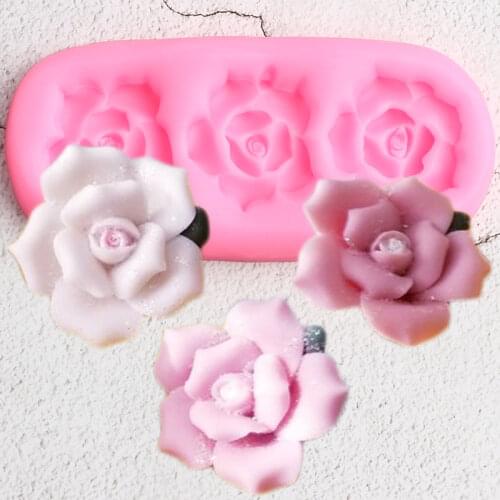 Rose Flower Silicone Molds DIY Wedding Cake Decorating Tools Cupcake Topper Fondant Molds Candy Clay Chocolate Gumpaste Moulds
