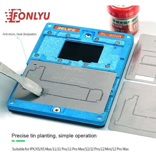 Sunshine 10 In 1 Strong Magnetic Multiple Modles Middle-Level Tin Planting Table Middle Stencil For Iphone 12 Min 11 XS Pro Max