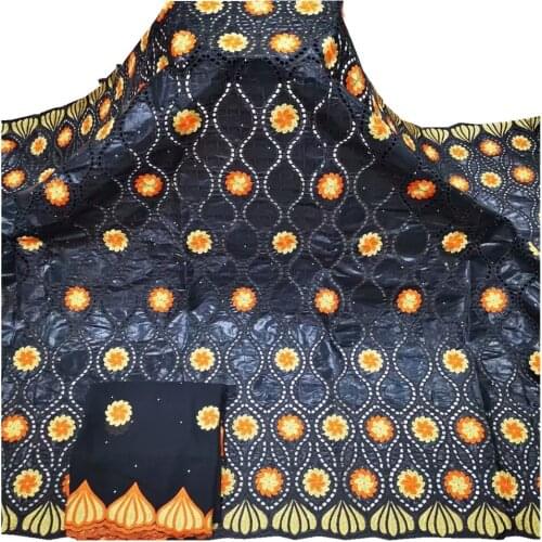 SJ Lace 2021 African Bazin riche Fabric with Stones Embroidery French Basin Riche Nigerian Material Wedding Dress y3-30