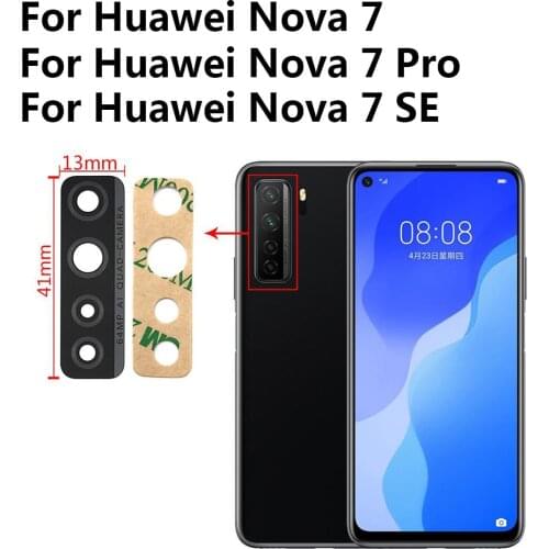 30Pcs，Camera Glass Lens Back Rear Camera Glass Lens For Huawei Nova 3 3i 4 4e 5T 5 5i 5T 5Z 6 Se 7 Pro With Glue Adhesive