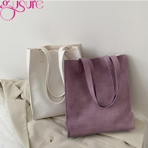 Gusure Female Large Tote PU Leather Crossbody Bags For Women Luxury Handbags Designer Sac A Main Ladies Shoulder Shopper Bag