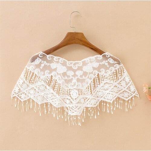 20New Fashion Summer Women White Kintted Wraps Lace Wrap Bolero Accessories Elegant Lady Party Hollow Out Shawl Capes Coats 1147