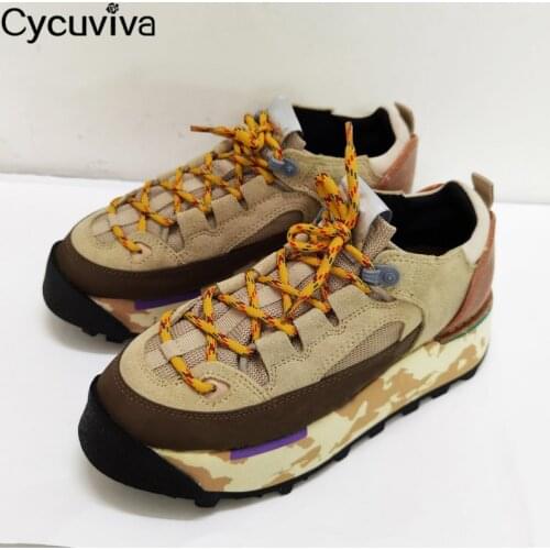 New Platform Women Sneakers Thick Sole Casual Ladies Flat Shoes Lace Up Mules Round Toe Ladies Runners Outwear Walk Shoes Woman