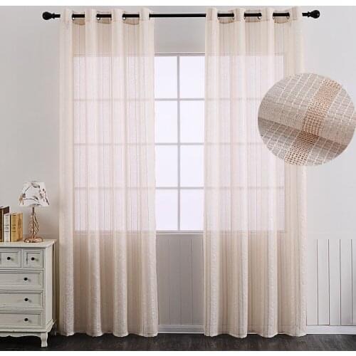 Gold Striped Sheer Curtains for Kitchen Custom Made 1 Piece Elegant Window Screens for Living Room Bedroom Hotel Quality Cheap