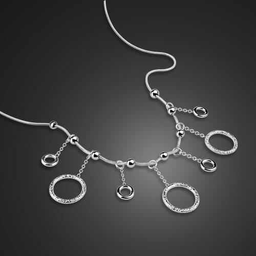 100% 925 Sterling Silver Tassel Necklace Bohemian Women Chokers Hot sales Korean Japan Fine Jewelry Gift Wholesale