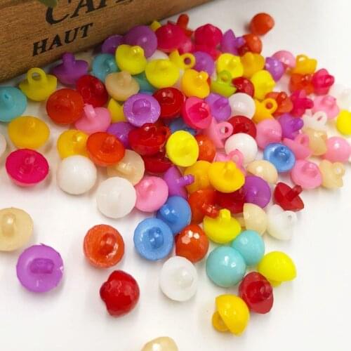 100pcs 12.5mm Mini Semicircle Plastic Buttons Sewing/Appliques/Baby Crafts Lots PT84