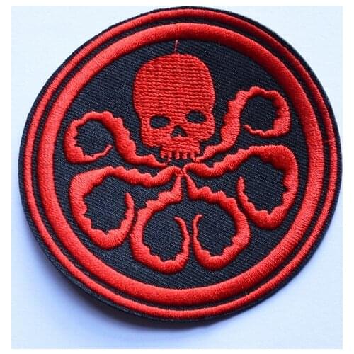 Evil Cuttlefish Red Inkfish Skull cuttle fish EMBROIDERY IRON ON PATCH BADGE #YELLOW (Size is about 7.6 cm)
