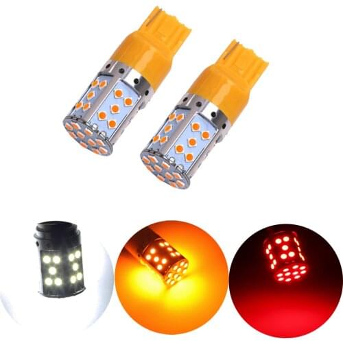 2PCS T20 7440 35 SMD 3030 LED NO Error Canbus Car New Turn Led Signal Lamp Light Retrofit External Bulb DC 12V White Red Amber