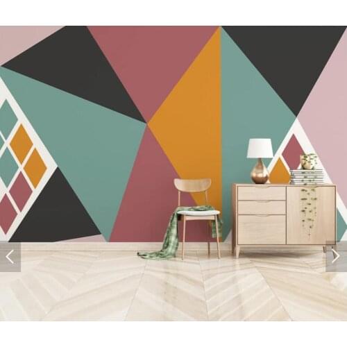 3D Abstract Colorful Triangle Wall Murals Wallpaper for Living Room TV Background Wall Decor Wall Papers Rolls Papel De Parede