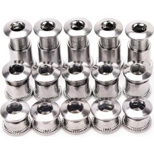 5 Pair Nail Plate Dental Plate Screws Steel Chainwheel Bolts Road Bike Crank Plate Crusset Nut Parts Bicycle Accessories Hot