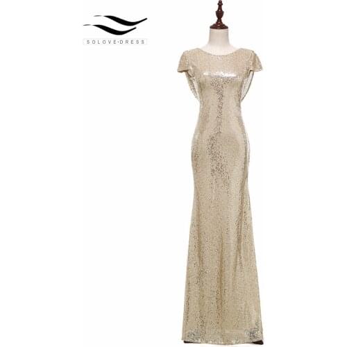 Sequins Bridesmaid Dress Champagne Shining A Line Long Bridesmaid Party Gown Sexy Bridesmaid Dresses 2018 Long Party Dress 613
