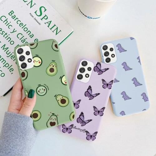 For Samsung Galaxy A52 Case 6.5" Shockproof Dinosaur Cover For Samsung A 52 A 5 2 Flower Soft Silicone Phone Fundas Bumper Capa