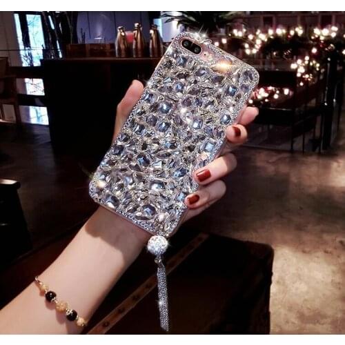 Luxurious 3D Bling Jewelled Rhinestone Crystal Diamond Soft Phone Case For Samsung Galaxy j5 j7 2017 j4 j6 j8 2018 A6 A7 A8 A9