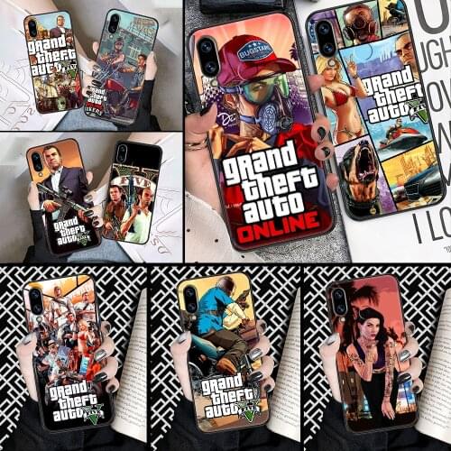 Game GTA5 Phone case For Huawei Honor 6 7 8 9 10 10i 20 A C X Lite Pro Play black soft hoesjes silicone bumper tpu prime art