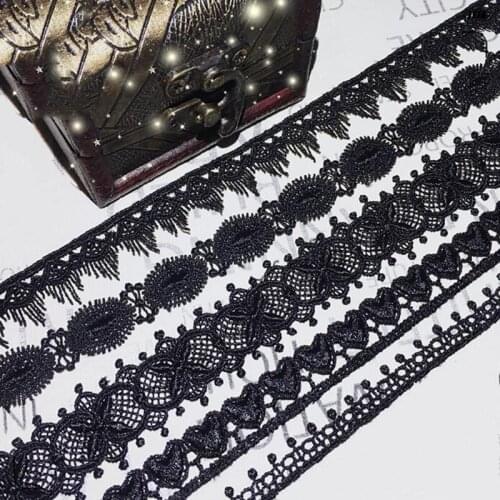 Black Lace Ribbon DIY Sew Apparel Accessories Handmade Trims Wedding birthday party Scrapbook necklace skirt dress Decoration