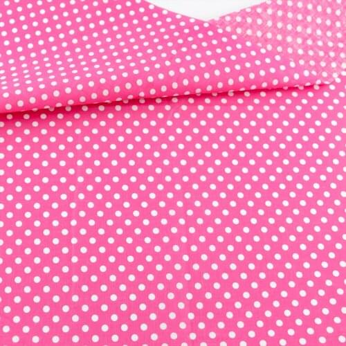 Cotton Fabrics Fat Quarter Printed White Dots Designs Rose Pink Tila Tecidos Art Work Crafts Dolls Clothes Fabric Dress Sewing