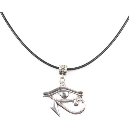 Ancient Egypt Series The Eye of Horus Anubis Cobra Pharaoh Hathor Tefnut Goodness Cleopatra Pendant Leather Necklace