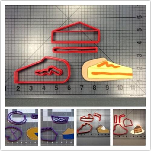 Food piece of blueberry pie pumpkin pie slice shape fondant cutters for birthday cake and cookie decorating