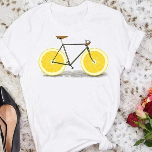 Summer Female Tshirts Fashion Clothes Graphic T Top Lady Print Tee T-Shirt Women Cartoon Ladies Orange Fruit Short Sleeve