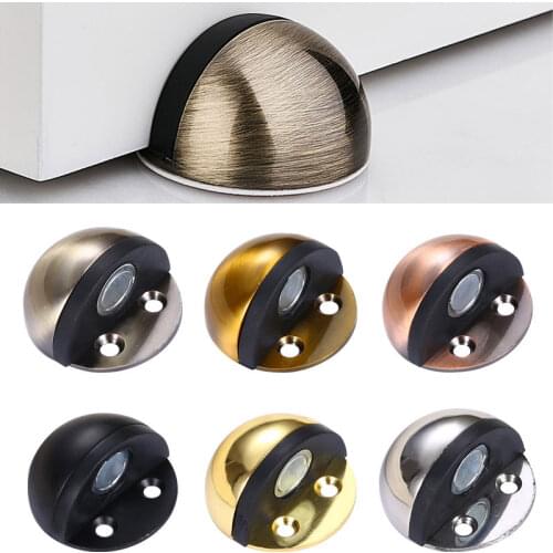 Stainless Steel magnetic door stopper dual catch no punching door bumper wedge wall door stopper