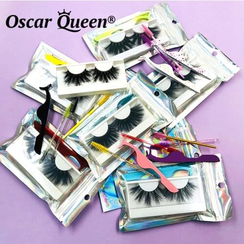 Fedex Shipping Beauty 25 mm Mink Lashes Packaging Wholesale False Eyelashes Set With Tweezers 3D/5D Mink Eyelashes Bulk Makeup