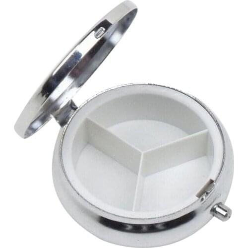 Diameter 5cm DIY Medicine Metal Organizer Container Silver Color Pill Box Blank Box Wholesale LX2669