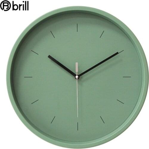 Minimalist Degital Wall Clock Silent Round Modern Quartz Wall Watch Bedroom clocks wall home decor living room Green Creative