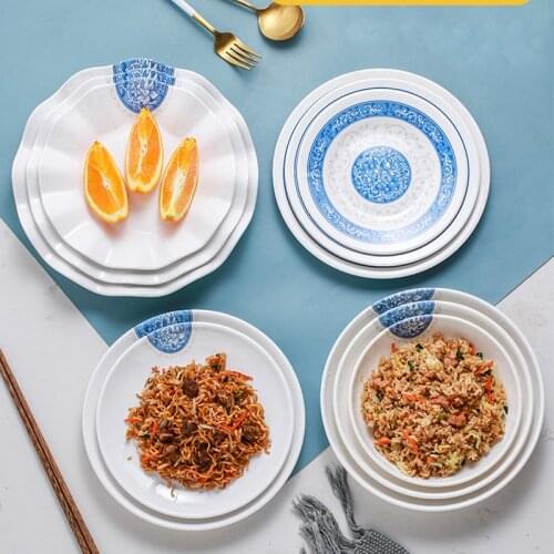 Nordic Plate Set Food Grade Plastic Tableware Steak Fruit Plate Home Dinner Creative Tray Tableware Imitation Porcelain