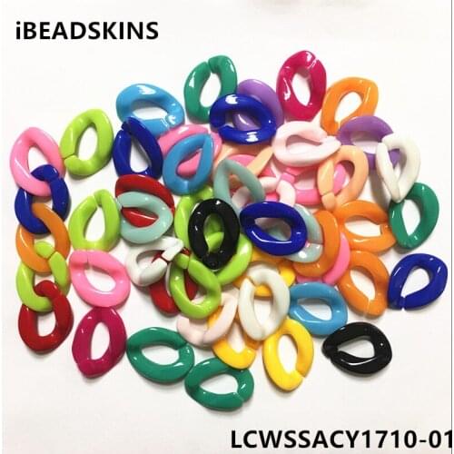 New arrival! 23x17mm solid acrylic opening oval-shape chain beads for jewelry making(Design as shown)