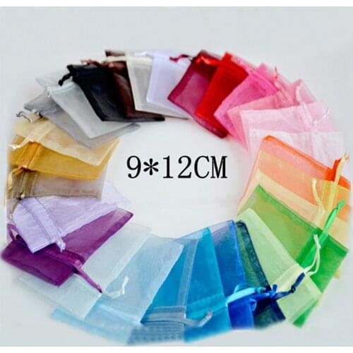 Wholesale Organza Bag 9x12cm,Jewelry Packaging Pouches,Wedding Gift ,Multi Colors,100pcs/Lot