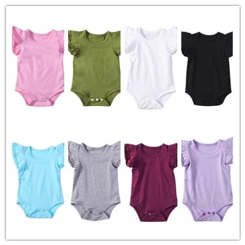Infant Baby Girls Boy Ruffles Romper Cotton Newborn Outfits Jumpsuit Clothes