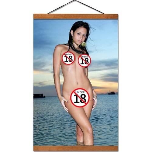 Sexy Girl Beautiful Model Posters Wall Art Canvas Prints Teak Wood Magnetic Scrolls Paintings For Living Room Decor