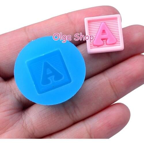 PYL297 16.5mm letter A Silicone Mold Fondant Cake Decoration Candy Resin Clay Earrings Necklace Craft Soap Candle FOOD SAFE